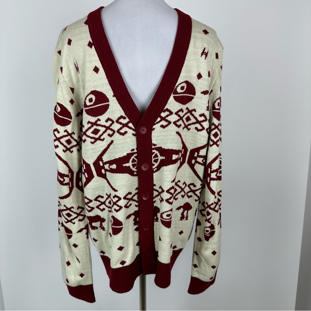 Star Wars Death Star Cardigan Sweater Size XL